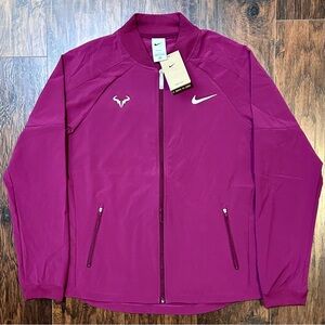 Brand New Nike Court Rafa Nadal Dri-Fit Tennis Jacket Sangria